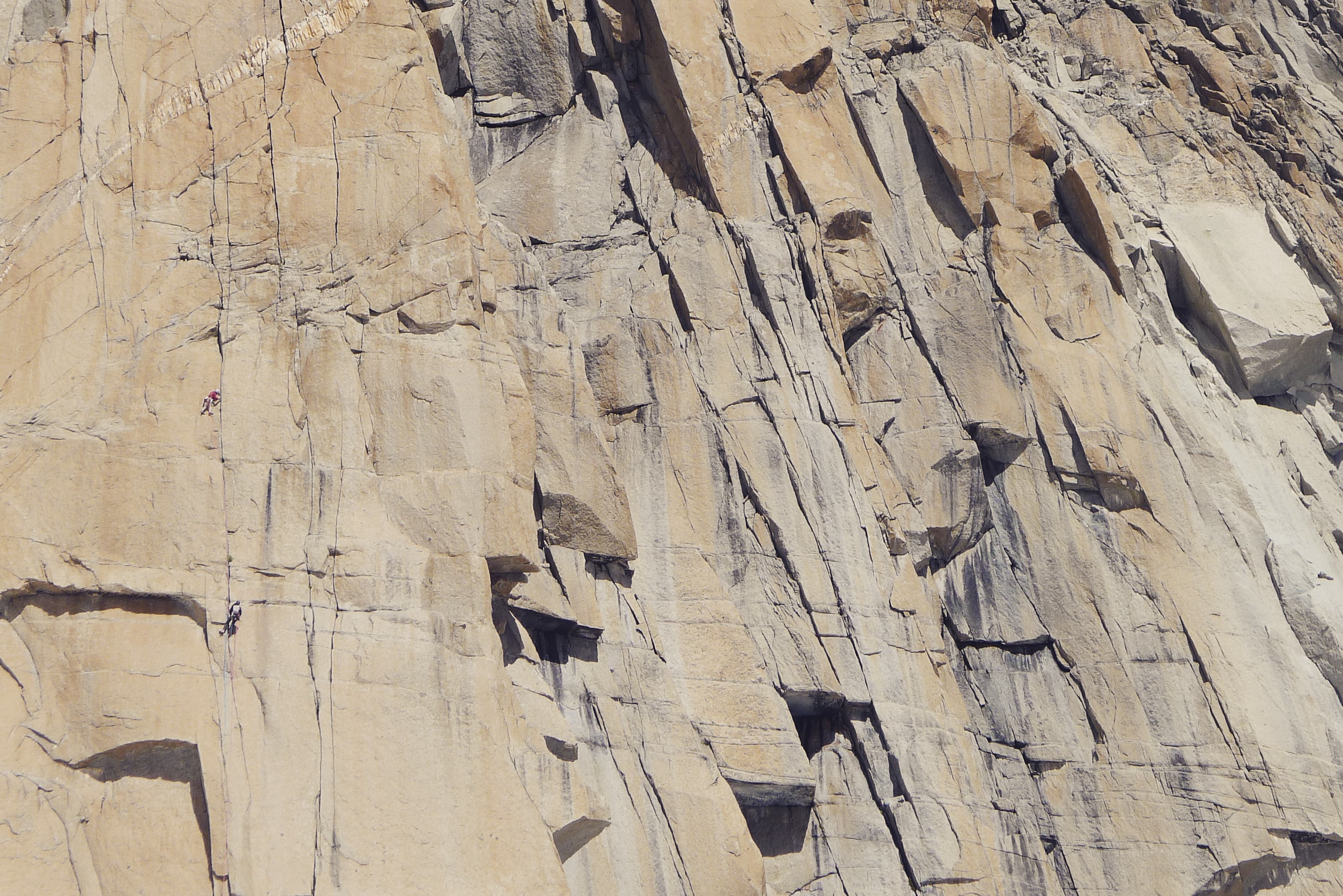 Cracked granite wall in the Mont Blanc massif, Chamonix, France – Rockbusters big wall course